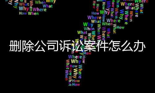 删除公司诉讼案件怎么办理手续流程视频