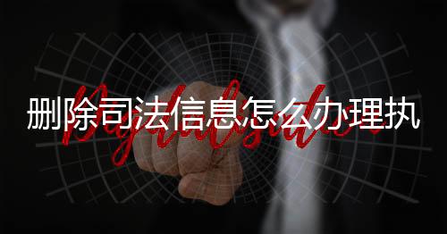 删除司法信息怎么办理执行手续流程图片大全集