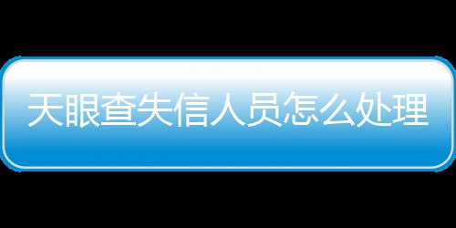 天眼查失信人员怎么处理掉的呢图片